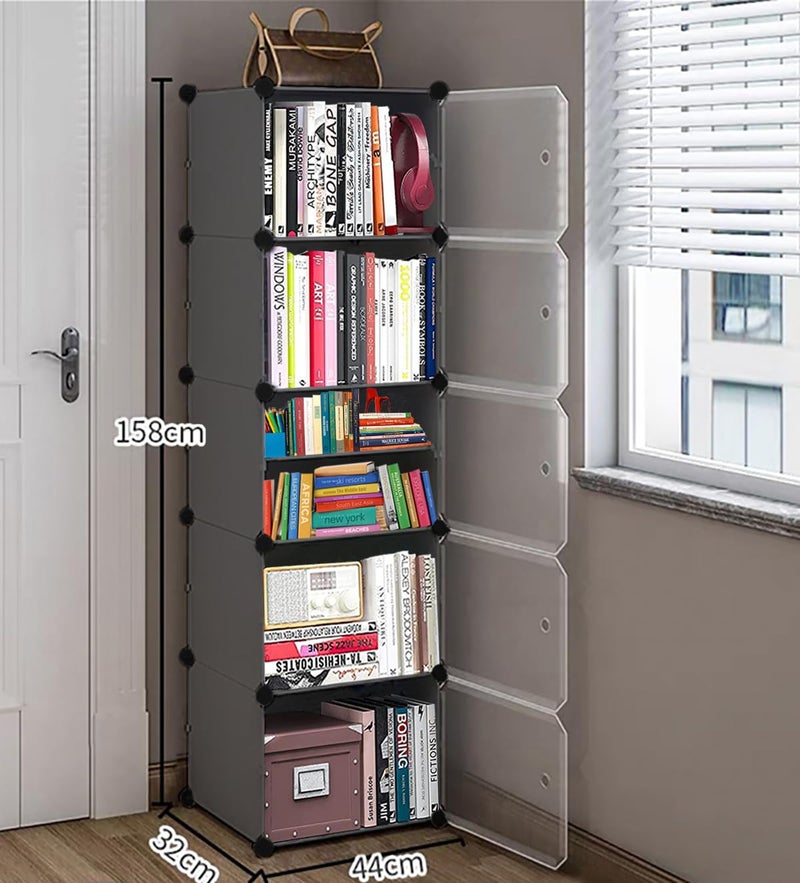 AYSIS Aysis Bookshelf Storage Shelve For Books Storage Organizer Children Book Rack Bookcase For Home Furniture Bookshelf For Home Library 10 Cases Grey Non Woven Fabric - Image 2