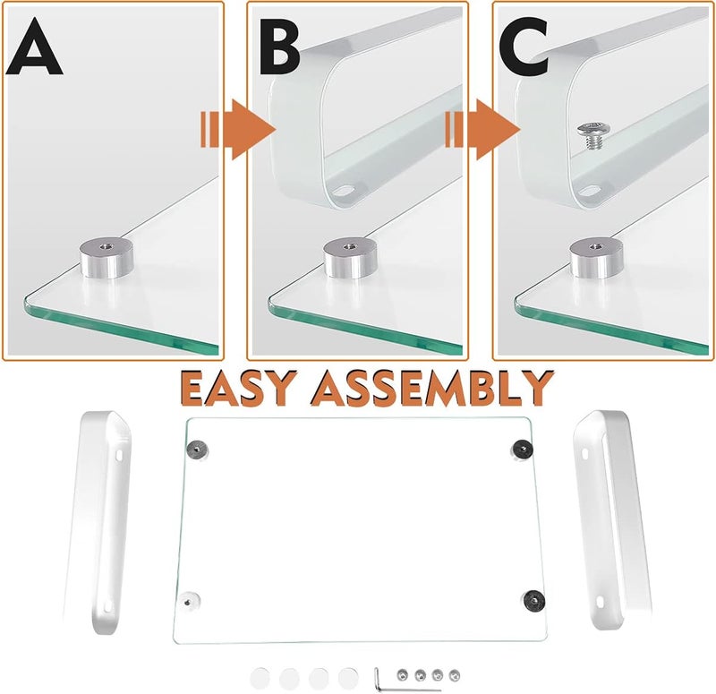 Hemudu 2 Pack Computer Monitor Stand Riser with Tempered Glass and Metal Legs, HD02T-201P - Image 3