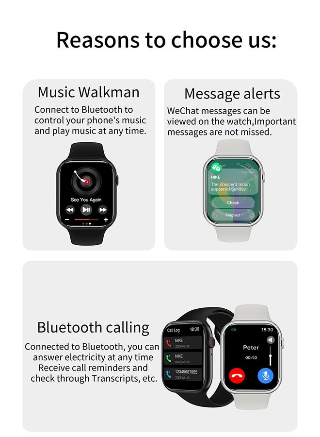 DAREU 2.01" COB Smartwatch with Bluetooth Calling, Wireless Charging, Fitness & Health Tracking, Music Control, and 15-Day Battery Life – Sleek Waterproof Smart Watch for Men & Women - Image 3