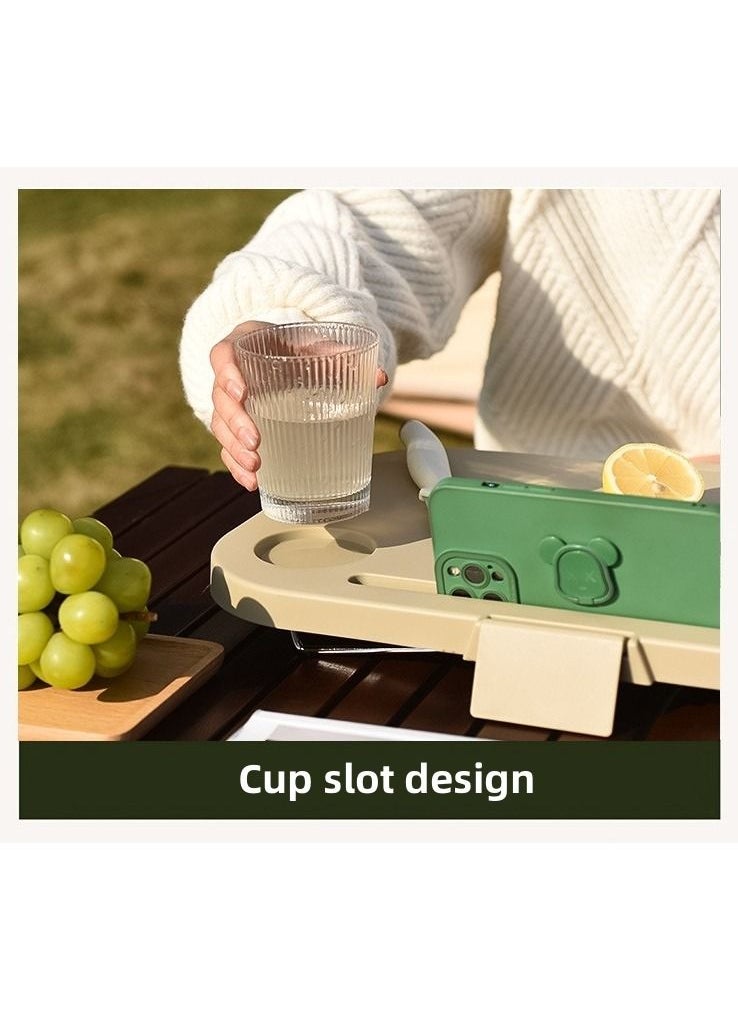 Soofam - Large Capacity Foldable Picnic Basket with Cover for Outdoor Spring Outings Picnics Yellow - Image 1