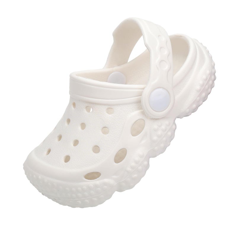 INMINPIN Baby Clogs Garden Shoes Newborn Infant Lightweight Breathable Beach Pool Sandals Non-Slip Baby Boys Girls Water Shower Summer Shoes Splay Naturally, White, 3-3.5 Years Toddler - Image 5