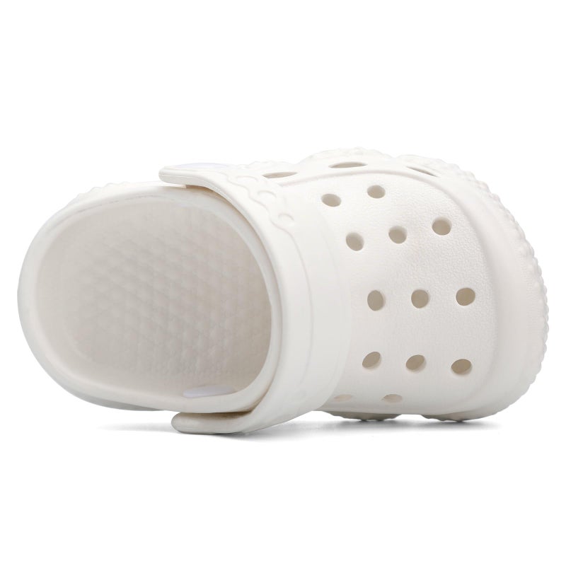 INMINPIN Baby Clogs Garden Shoes Newborn Infant Lightweight Breathable Beach Pool Sandals Non-Slip Baby Boys Girls Water Shower Summer Shoes Splay Naturally, White, 3-3.5 Years Toddler - Image 4