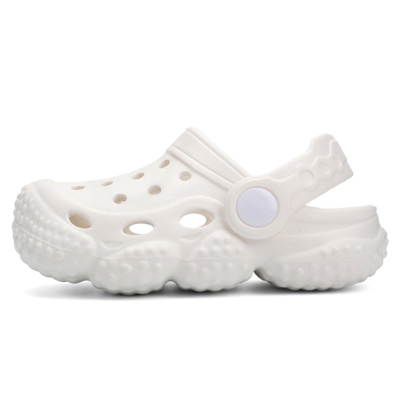 INMINPIN Baby Clogs Garden Shoes Newborn Infant Lightweight Breathable Beach Pool Sandals Non-Slip Baby Boys Girls Water Shower Summer Shoes Splay Naturally, White, 3-3.5 Years Toddler - Image 2