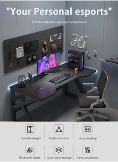 AGD K-Shape Gaming Desk Computer Table Fixed Computer Desk Suitable for E-Sports  - Image 2