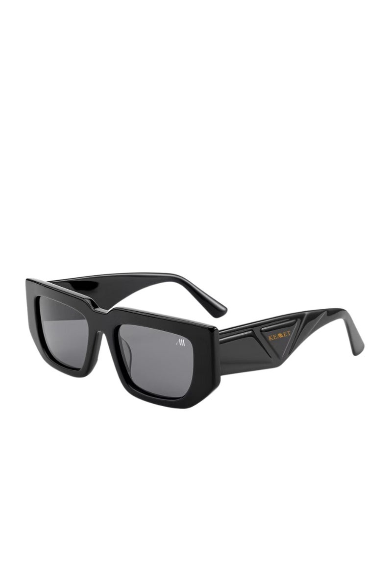 Kemet Eyewear Rectangular Full Rim Unisex Parma Black Gray Lens - Image 2