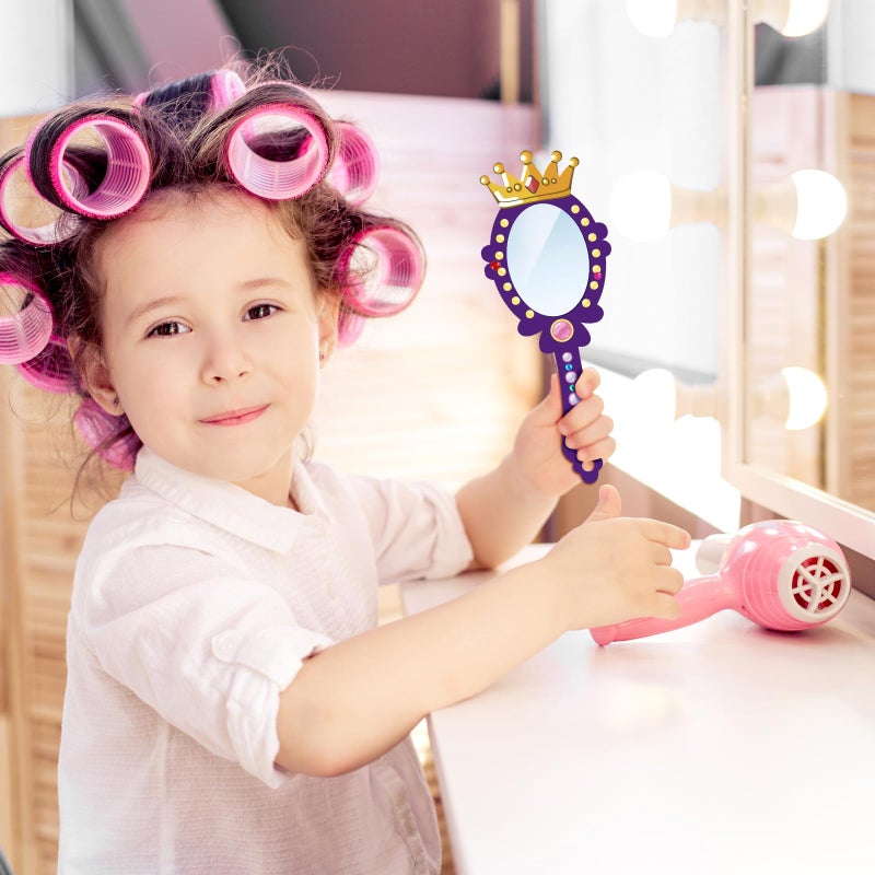 Fennoral 12 Pack Wooden Mirror Craft for Kids Decorate You Own Princess Mirrors for Girls DIY Paint Wooden Hand Mirror for Art Activities Princess Themed Party Supplies MOM Gift - Image 4