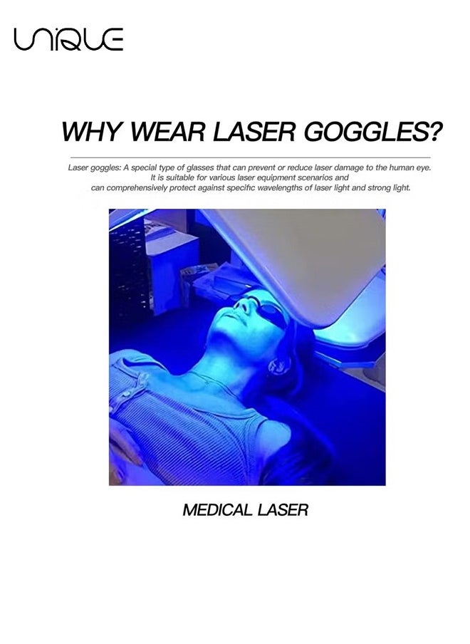 Unique - 2 Pcs Laser Safety Glasses - Red Light Therapy & Laser Hair Removal Treatment - Aesthetic Patient Protection Glasses IPL, LED, UV Lamp Treatment - Image 1