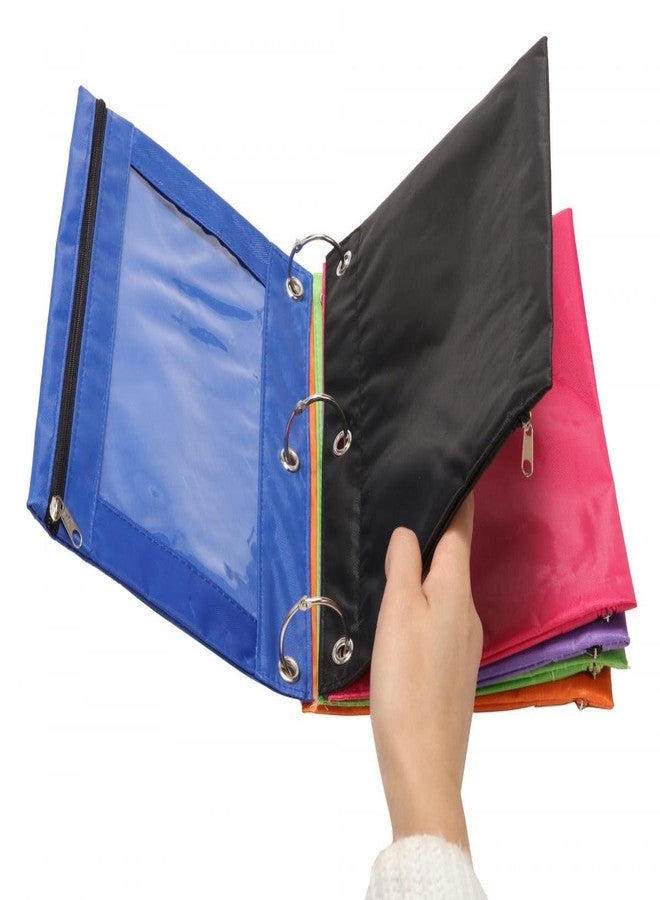 Wodison 24 Packs 3 Ring Binder Pen Pencil Case Pouch Bulk Set Stationery Bag for School Class Office Blue - Image 3