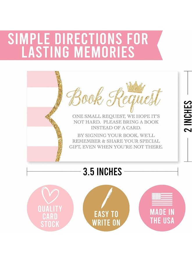 Hadley Designs 25 Book Request Baby Shower Guest Book Alternative - Princess Baby Shower Invitation Inserts - Image 2