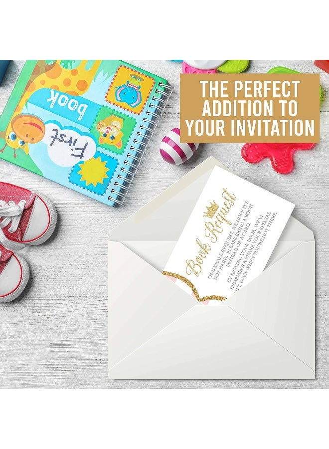 Hadley Designs 25 Book Request Baby Shower Guest Book Alternative - Princess Baby Shower Invitation Inserts - Image 4