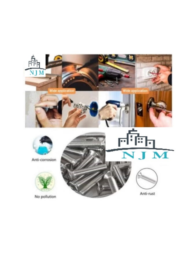 NJM Machine Screw 4mm x 20mm Length Csk Philip And Countersunk Head For Diy Electrical And Kitchen Furniture Pull Cabinet Door Handles Pack Of 25 - Image 2