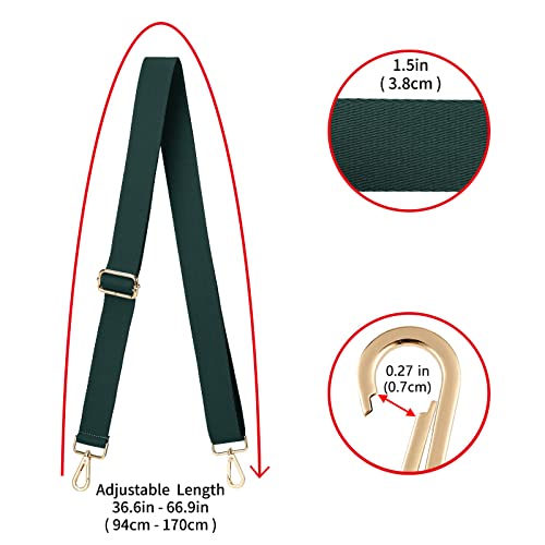 ZOOEASS Wide Shoulder Strap (Solid),Adjustable Replacement Belt Crossbody Canvas Bag Handbag (Forest Green) - Image 3