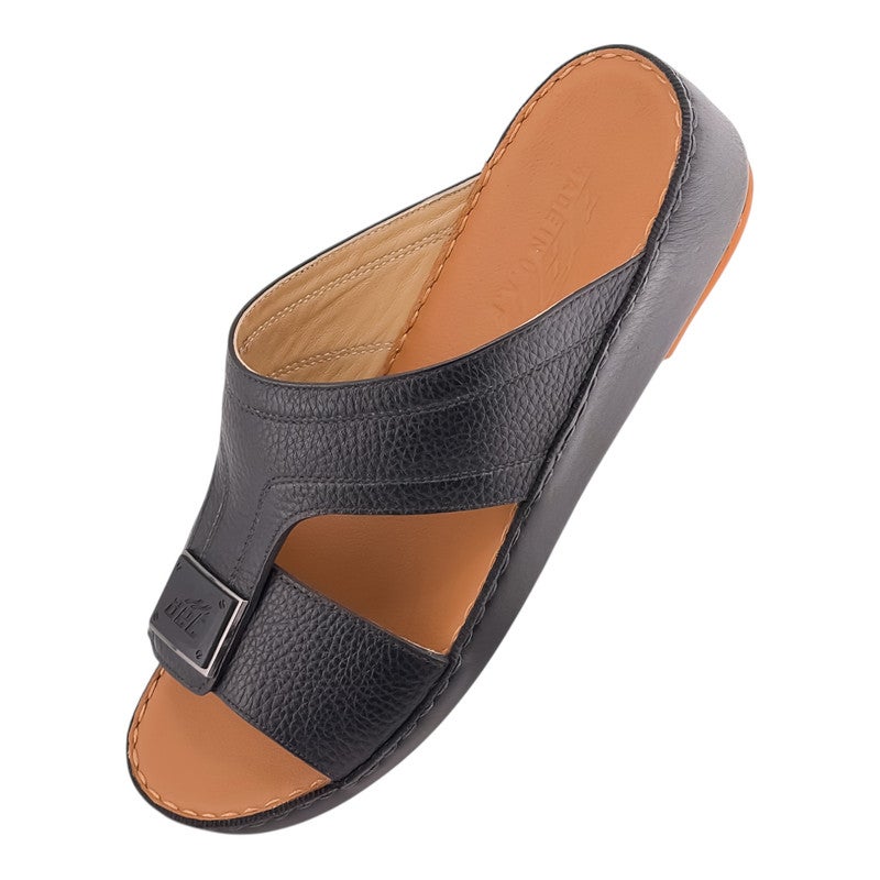 AET A E T Handmade Arabic Sandals For Men | Outdoor Mens Slippers | Everyday Flip Flops Open Toe | Arabic Genuine Leather With Buckle | New Design | Tan Footbed | Comfortable & LightWeight - Image 3