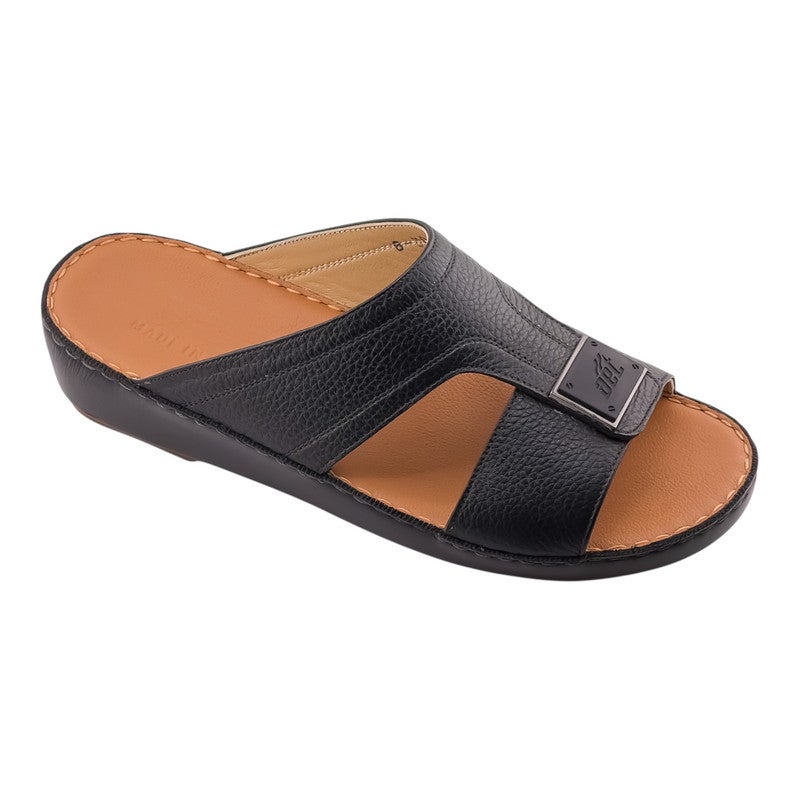 AET A E T Handmade Arabic Sandals For Men | Outdoor Mens Slippers | Everyday Flip Flops Open Toe | Arabic Genuine Leather With Buckle | New Design | Tan Footbed | Comfortable & LightWeight - Image 1