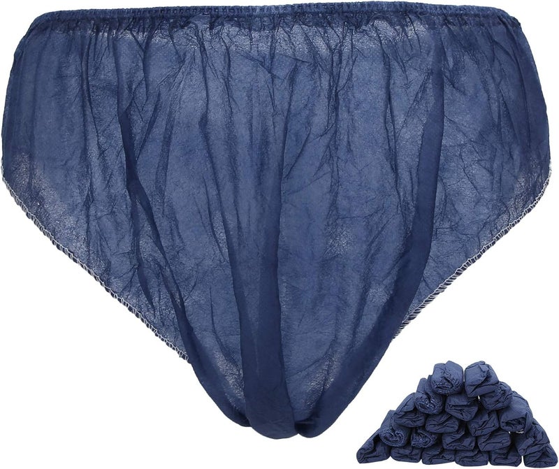 yuyte 20Pcs Unisex Disposable Nonwoven Underwear, Travel Briefs Panties One time Use Underwear, Spa Underpants Stretch for Bikini Panty for Travel Hotel Spa(Blue)