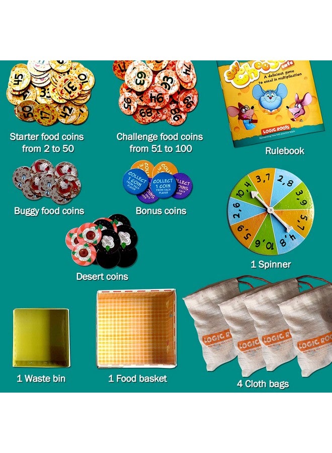 Logic Roots Say Cheese Multiplication Game - Fun Math Board Game for 7-10 Year Olds, Easy Start Advanced STEM Toy, Perfect Educational Gift for Girls & Boys, Homeschoolers, Grade 2 and Up - Image 2