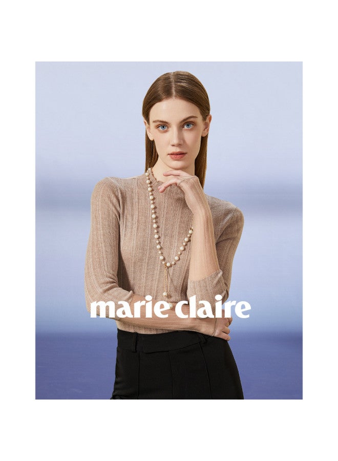 Marie Claire Autumn Recommended French Style Youthful Slimming Fashion Fitted Knitwear For Layering Or Outerwear - Image 2