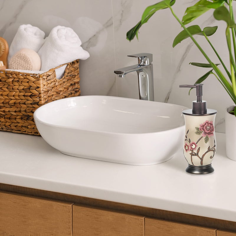 Popular Bath Soap Dispenser/Lotion Pump, Larrisa Collection, Rose Design , Brown - Image 3