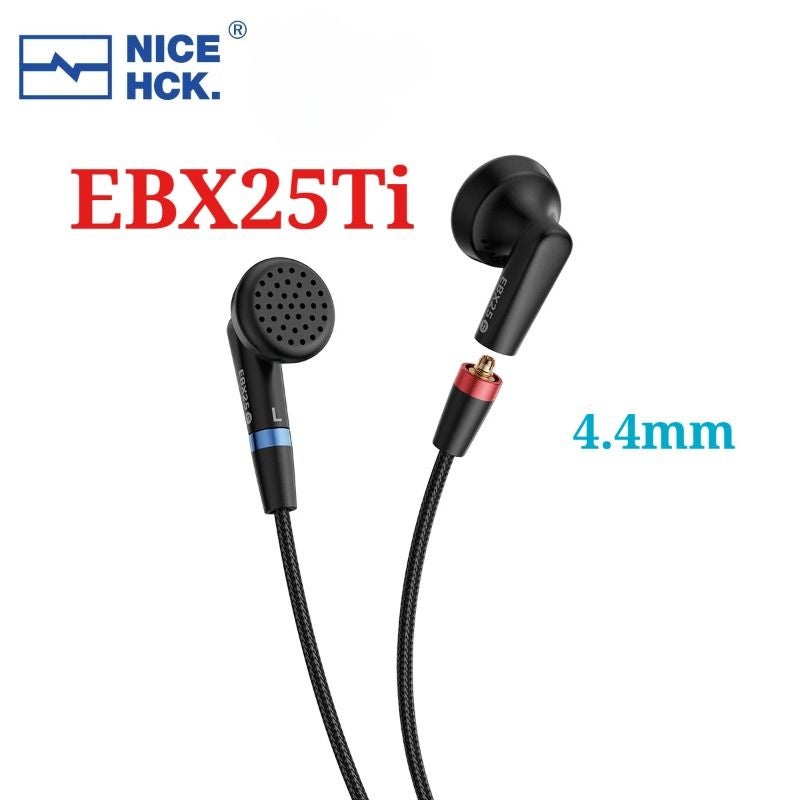 Nicehck EBX25Ti Hi-Fi Earphones, 14.2mm Beryllium-Coated Dome Diaphragm, Wired Earbud, Titanium Mmcx Iem, 4.4mm - Image 1