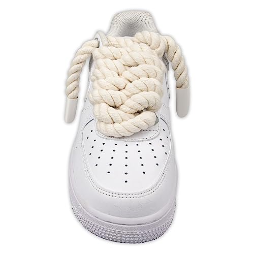 Endoto Rope Laces for Air Force 1 Thick Chunky Fat Shoelaces Strings for AF Sneaker ShoesColorBeigeSize127MM - Image 3