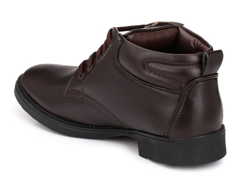 MACTREE Men's Brown Premium Mid Top Boots (2805brown_8) - Image 2