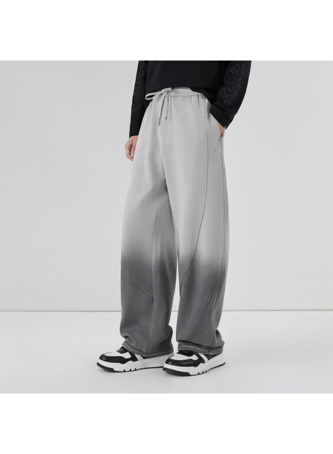 Cabbeen Gradient Washed Knit Pants Men Embossed 3d Logo 2026 Spring Knit Casual Sweatpants - Image 5