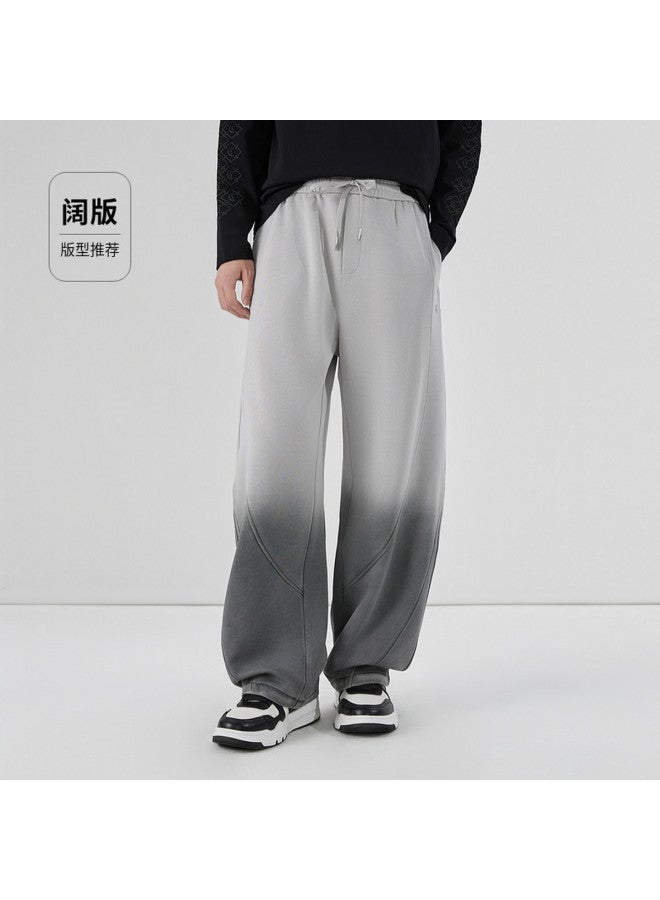 Cabbeen Gradient Washed Knit Pants Men Embossed 3d Logo 2026 Spring Knit Casual Sweatpants - Image 4