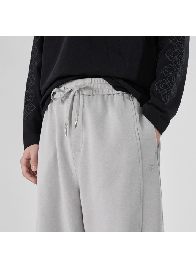 Cabbeen Gradient Washed Knit Pants Men Embossed 3d Logo 2026 Spring Knit Casual Sweatpants - Image 3