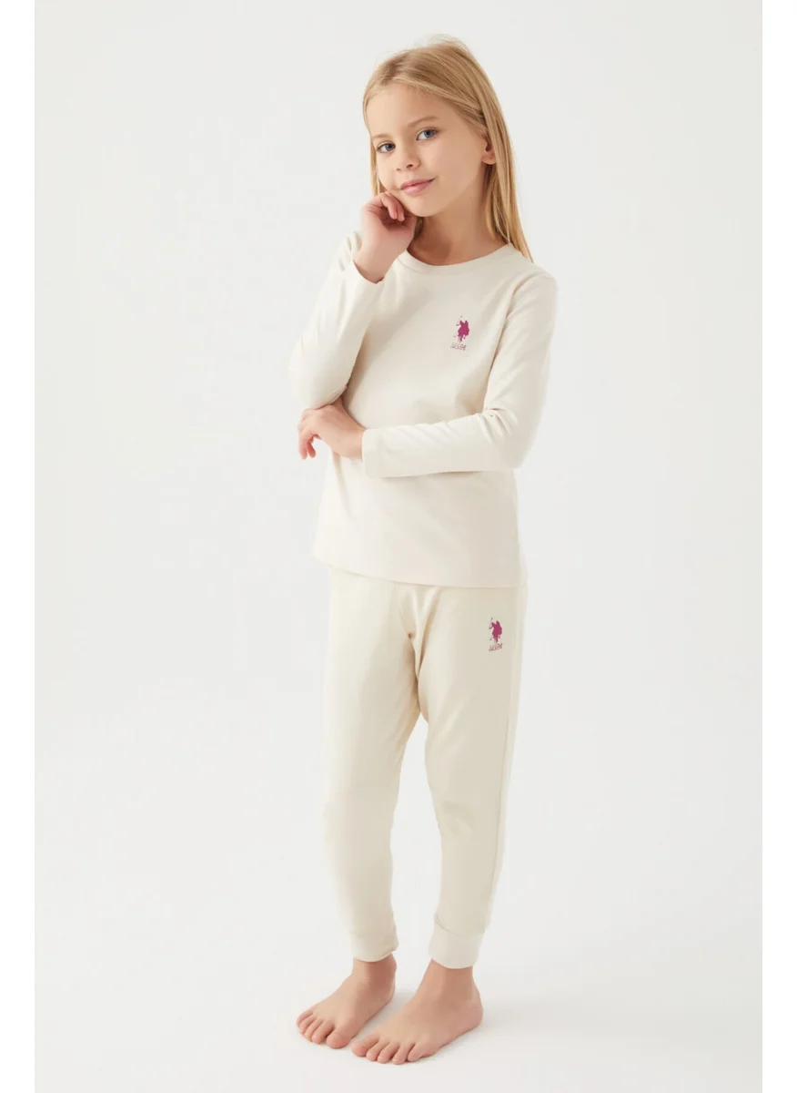 يو اس بولو اسن Girls Beige Pajama Set