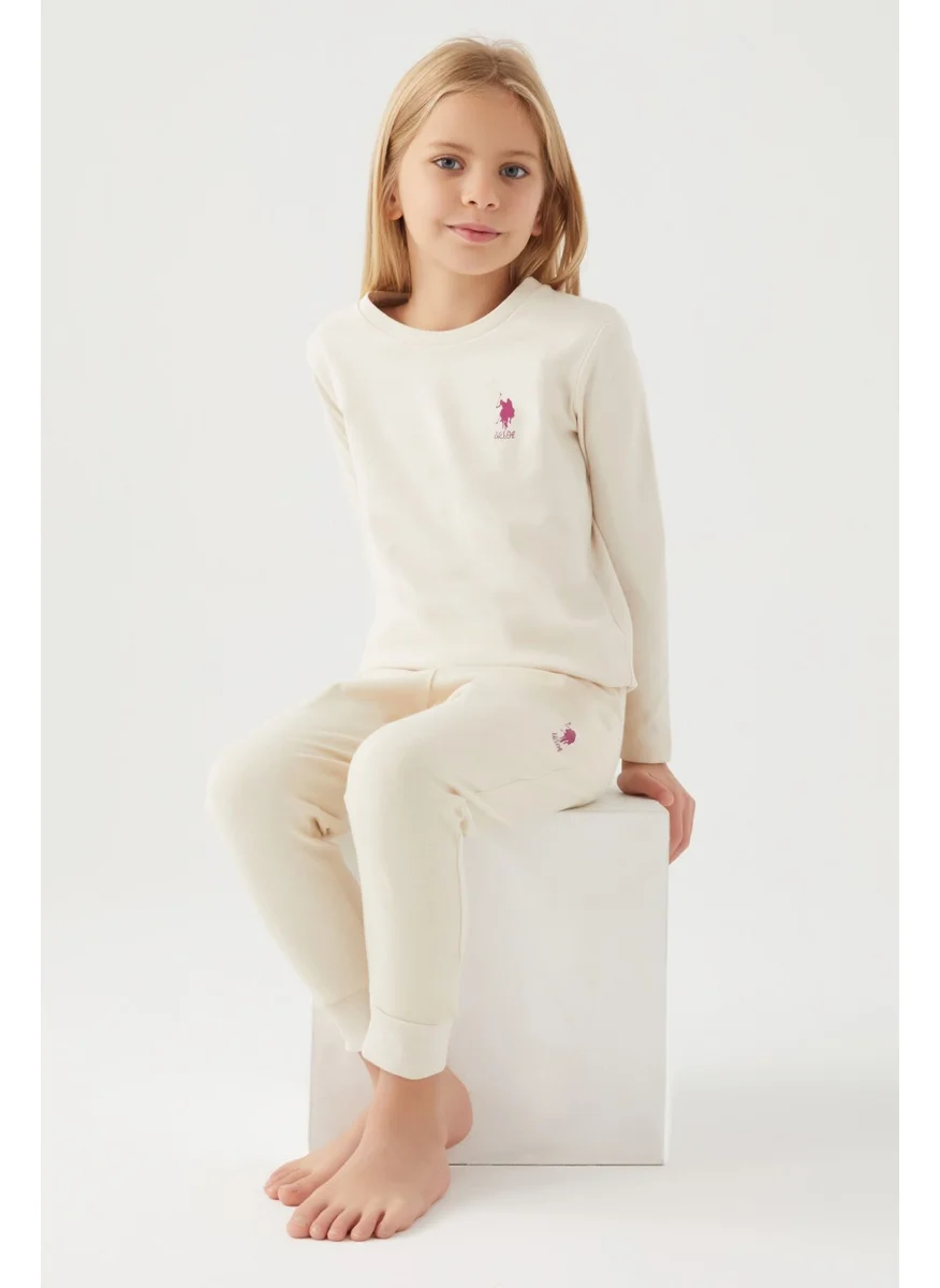 يو اس بولو اسن Girls Beige Pajama Set