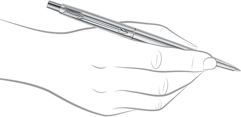 Parker Classic Stainless Steel Chrome Trim Ball Pen - Blue Ink - Image 5