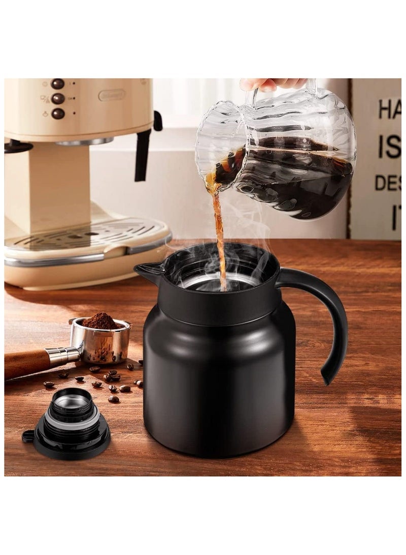 ECVV Thermal Coffee Carafe 28Oz Coffee Carafes Tea Pot For Keeping Hot Stainless Steel coffee Double Walled Vacuum Thermal Carafe Insulated Coffee Dispenser with Removable Tea Infuser - Image 3