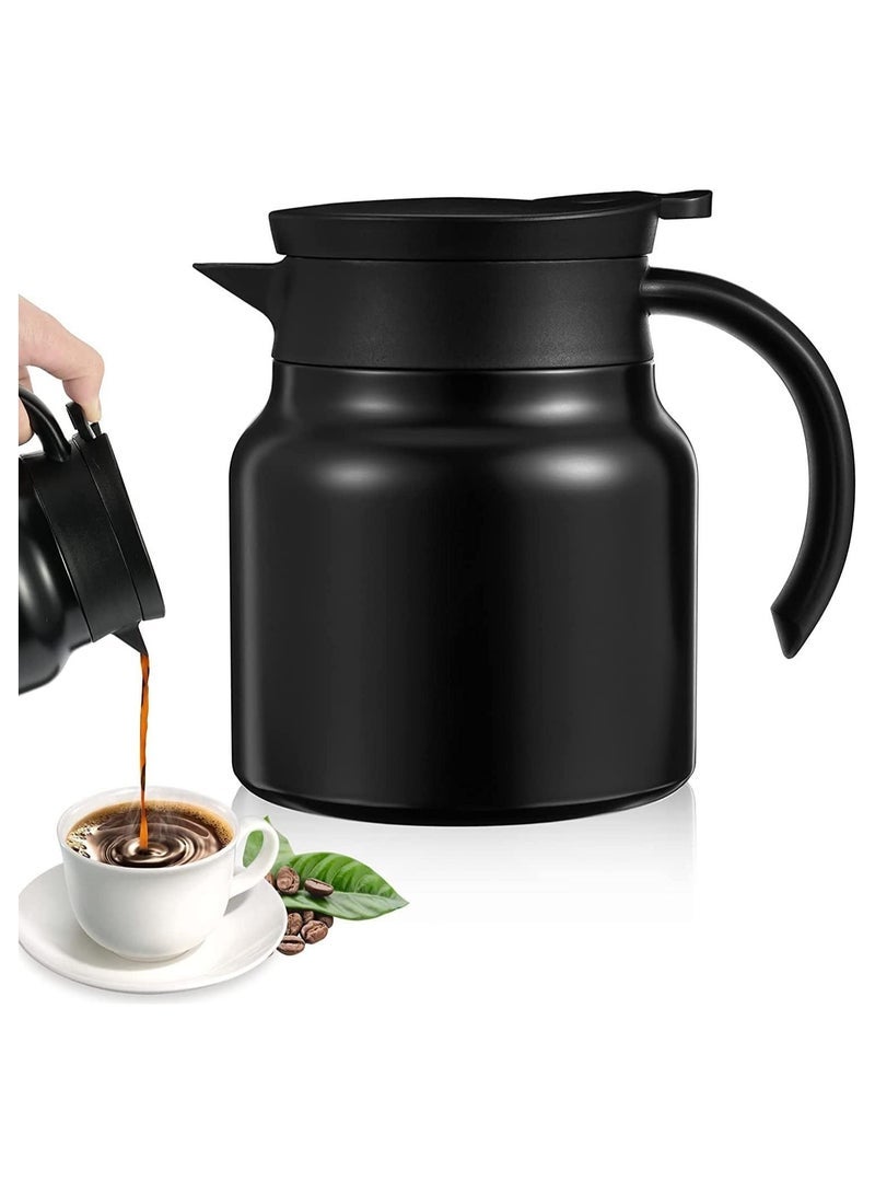 ECVV Thermal Coffee Carafe 28Oz Coffee Carafes Tea Pot For Keeping Hot Stainless Steel coffee Double Walled Vacuum Thermal Carafe Insulated Coffee Dispenser with Removable Tea Infuser - Image 1