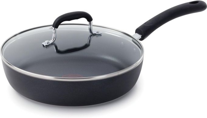 T-fal Experience Non Stick Fry Pan w/ Lid 10 Inch, Induction, Oven Broiler Safe 400F, Compatible with All Cooktops, Cookware, Deep Frying Pan, Cooking Skillet, Pots and Pans, Dishwasher Safe, Black - Image 1