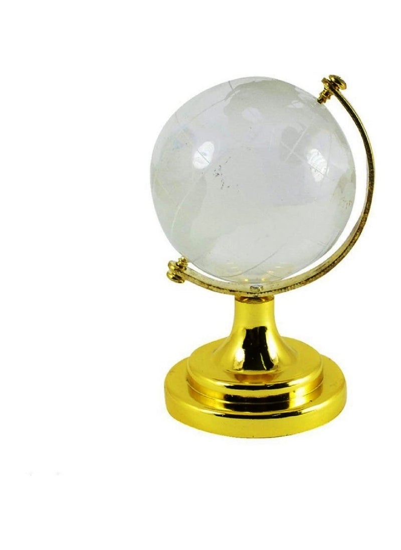 numeroastro - numeroastro Vastu Feng Shui Crystal Globe With Golden Stand For Vastu Feng Shui Small 6 Cms 1 Pc - Image 1