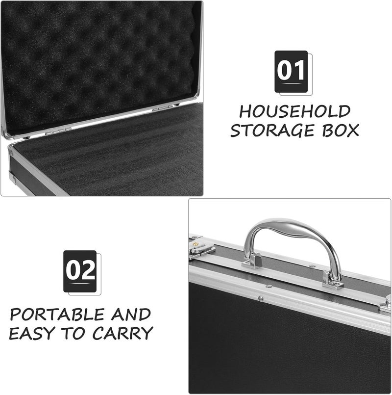 KICHOUSE Aluminum Alloy Tool Box Briefcase with Shockproof Foam Portable Handheld Storage Case Small Hard Aluminum Storage Case for Men Document Organizer - Image 3