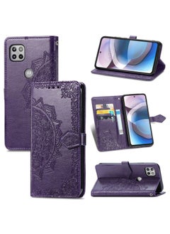Case Cover For For Motorola Moto One 5G Ace Mandala Flower Embossed Horizontal Flip Leather Case with Holder & Three Card Slots & Wallet & Lanyard(Purple)