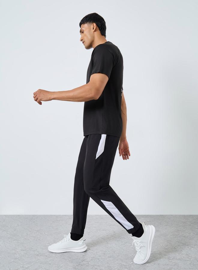 Styli Active Regular Fit Joggers with Side Panel and Print Detail - Image 2