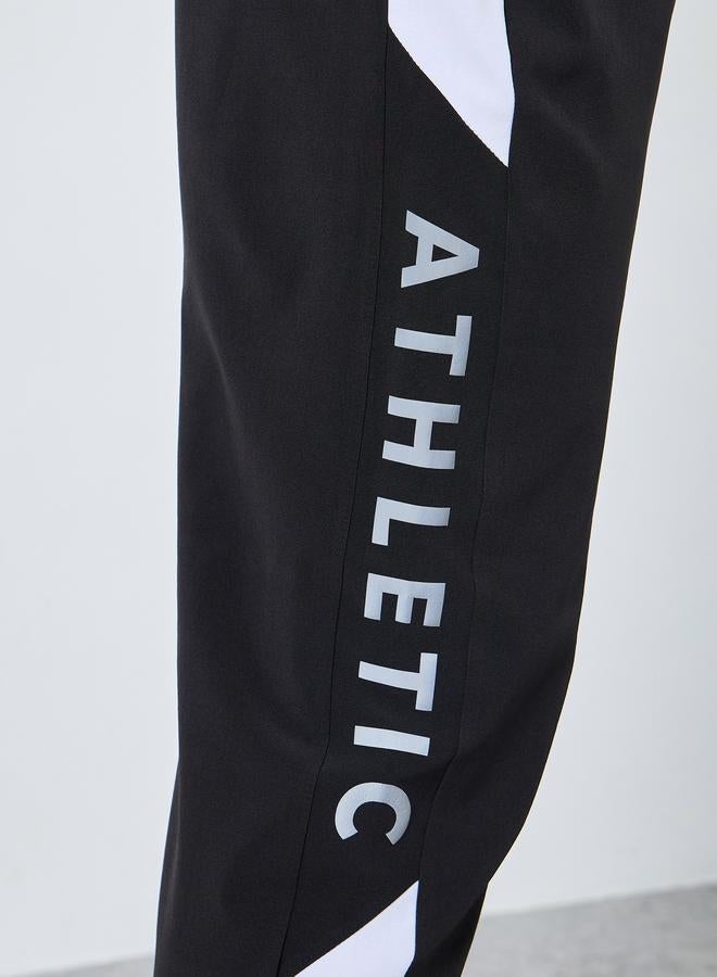 Styli Active Regular Fit Joggers with Side Panel and Print Detail - Image 3