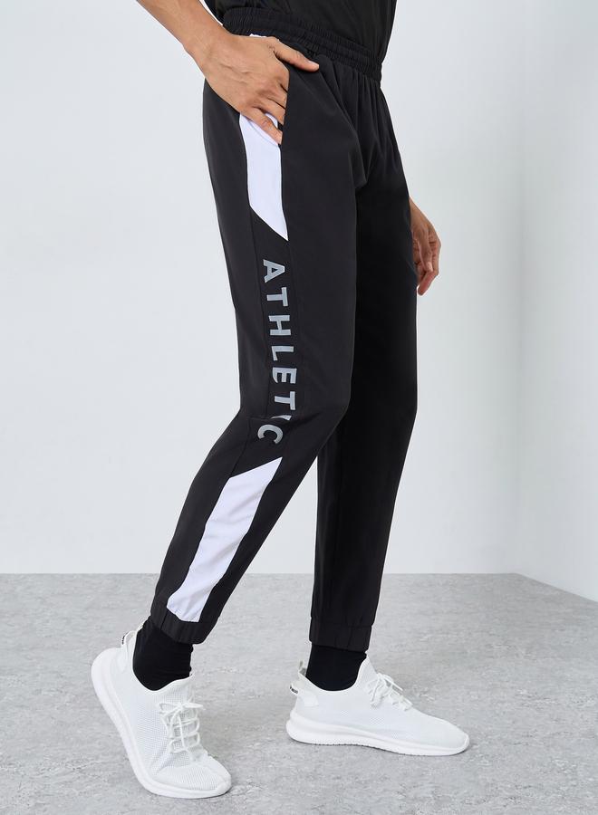 Styli Active Regular Fit Joggers with Side Panel and Print Detail - Image 1
