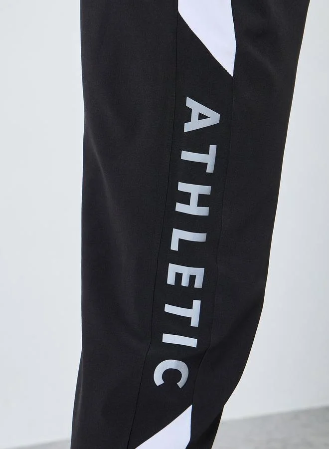 Styli Active Regular Fit Joggers with Side Panel and Print Detail