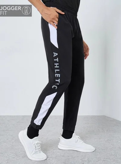 Styli Active Regular Fit Joggers with Side Panel and Print Detail