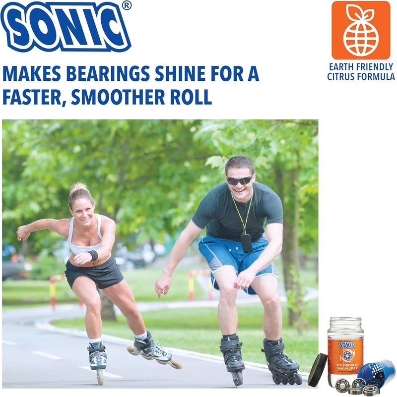 SONIC Turbo Wash, Complete Skate Bearing Cleaning Kit Includes 8 oz Citrus Cleaner, Inline Skates, Roller Skates, Skateboards, Patented, Made in USA Field test upgraded craftsmanship - Image 4