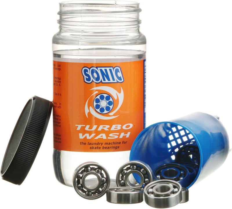 SONIC Turbo Wash, Complete Skate Bearing Cleaning Kit Includes 8 oz Citrus Cleaner, Inline Skates, Roller Skates, Skateboards, Patented, Made in USA Field test upgraded craftsmanship - Image 1
