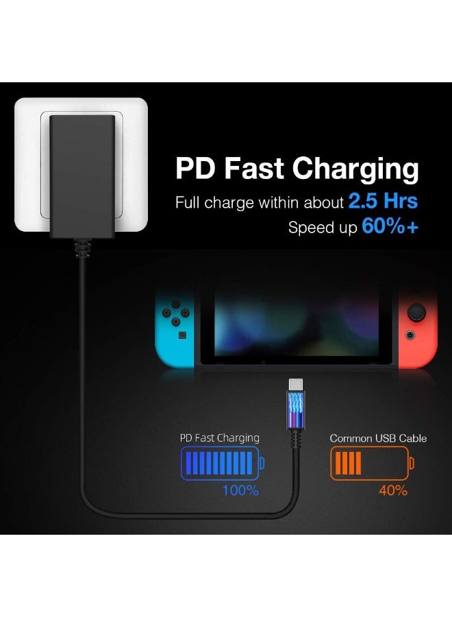 شاحن سريع محمول نوع C كابل محول الطاقة متوافق مع سطح البخار / نينتندو سويتش / سويتش OLED / سويتش لايت / سويتش دوك ستيشن / سويتش برو كونترولر / إكس بوكس كونترولر - Image 5