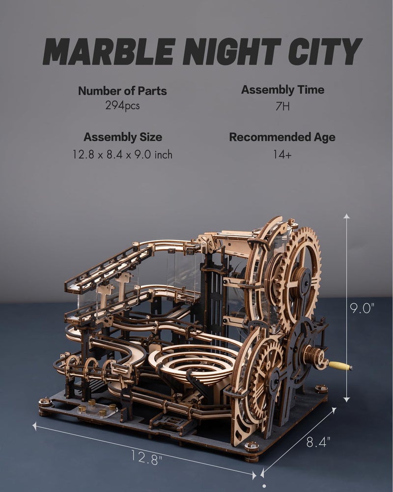 RoWood 3D Puzzles for Adults, Model Kits for Adults to Build, Wooden Puzzles Christmas Birthday Gifts - Marble Night City LGA01 - Image 3