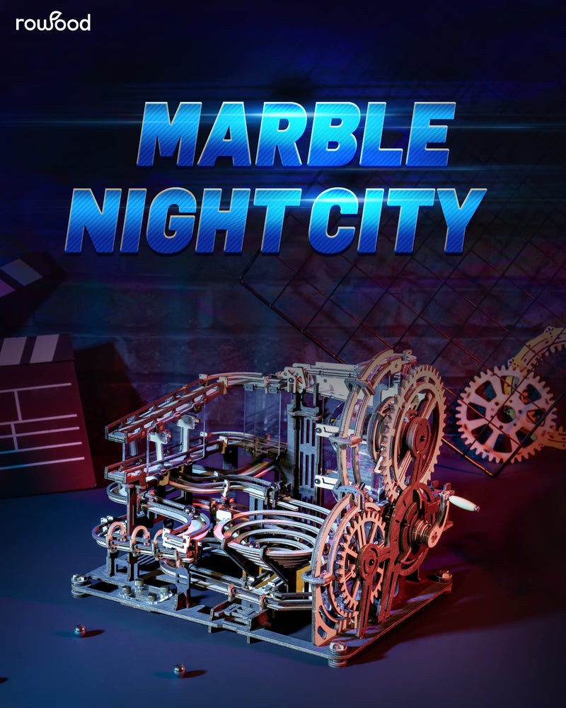 RoWood 3D Puzzles for Adults, Model Kits for Adults to Build, Wooden Puzzles Christmas Birthday Gifts - Marble Night City LGA01 - Image 2