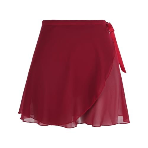 Yolev Women's Ballet Wrap Skirt Chiffon Dance Wrap Skirt with Adjustable Waist Tie Gymnastics Ballet Skirts for Women (Red) - Image 1