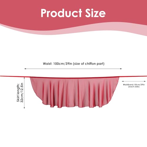 Yolev Women's Ballet Wrap Skirt Chiffon Dance Wrap Skirt with Adjustable Waist Tie Gymnastics Ballet Skirts for Women (Red) - Image 4