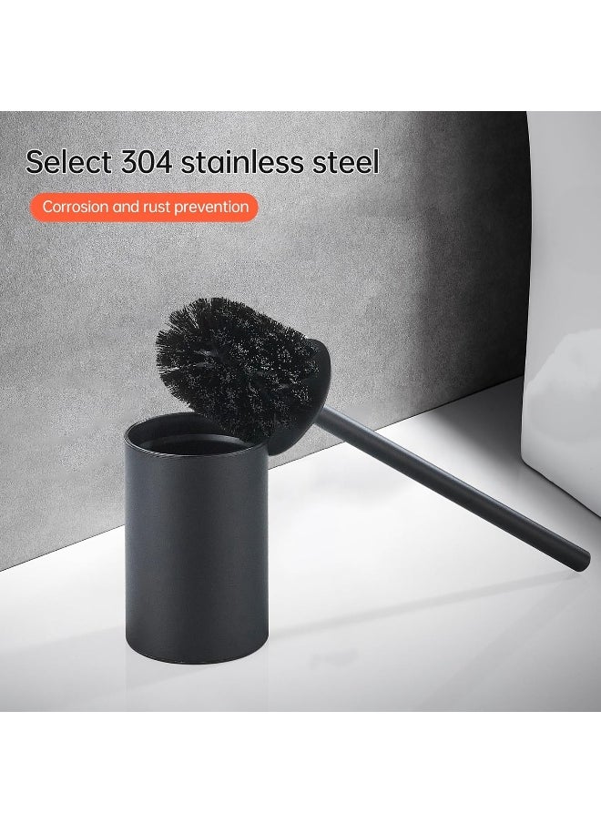 BRIMIX - BRIMIX Toilet Brush with Holder Set Stainless Steel 304 Toilet Cleaning Brush for Bathroom Round Floor Standing Toilet Bowl Brush - Image 1